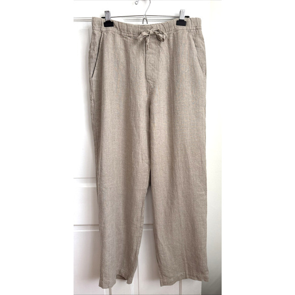 Weekendz Off Pants - 100% Linen Women's Pants Made In USA Coastal Grandmother Resort Wear Boho | L